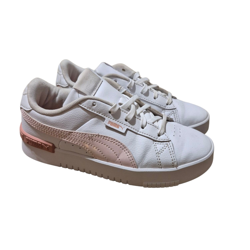 Puma White and Pink Sneakers with Elevated Sole